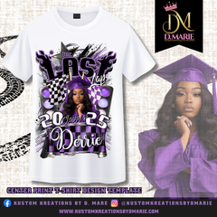 Senior "Last Lap" Graduation Canva 13x 19 Digital Template (Black and Purple)