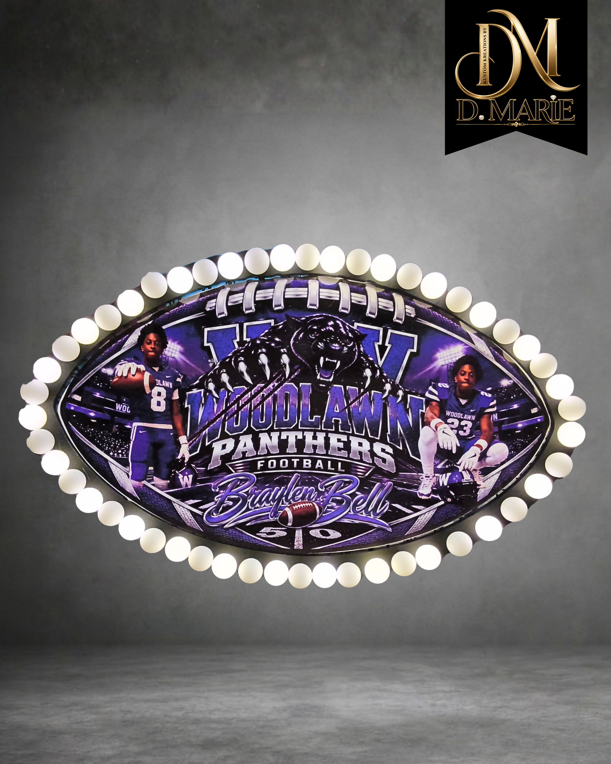 Custom 16" Acrylic Marquee Football Sign